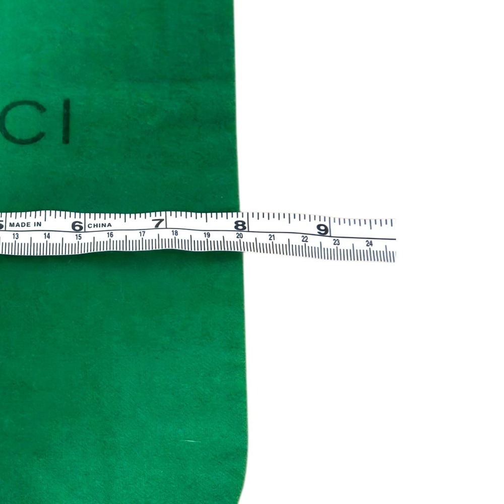 Vintage 1970s Gucci Green Fleece Dust Bag 8x13 Drawstring Storage Pouch Italy - Picture 7 of 7